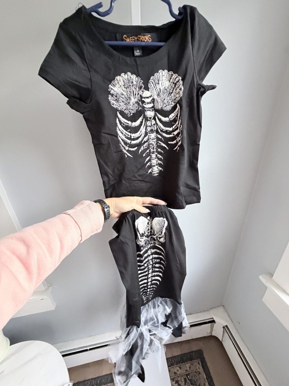 Sweet Spooks Chasing Fireflies Skeleton Mermaid Costume Girls Size 8